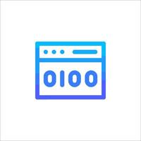 A blue and purple icon of a computer screen vector