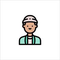 A man in a hard hat icon vector