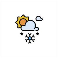 A weather icon with snowflakes and sun vector
