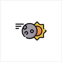 The sun and moon are shown in a line icon vector