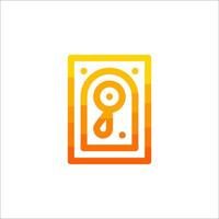 A yellow and orange icon of a key vector