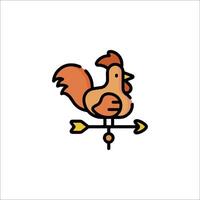 A cartoon chicken on a weather vane vector
