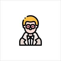 A man in a suit and glasses icon vector
