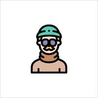 A man wearing a helmet and glasses vector