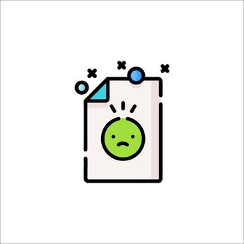 A document with a green face on it vector