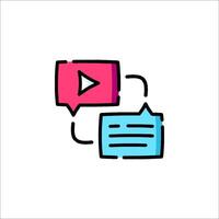 A player icon with a speech bubble vector