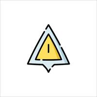A triangle with a yellow warning sign on it vector