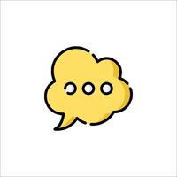 A yellow speech bubble with two dots inside vector