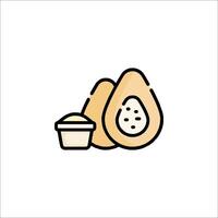 A fruit and a cup of yogurt icon vector