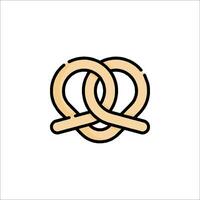 A pretzel icon on a white background vector