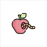 An apple with a worm in it vector
