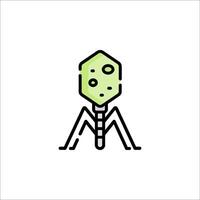 A green insect with a green face on it vector