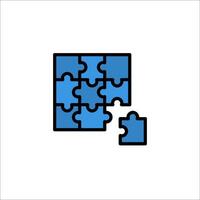 A puzzle piece icon on a white background vector
