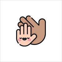 A hand with a baby's face on it vector