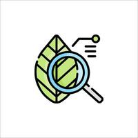 Magnifying leaf icon illustration vector