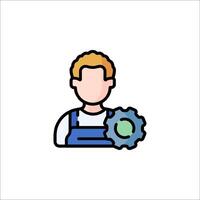 A man with a wrench icon vector
