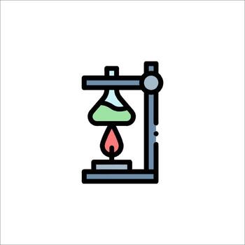 A laboratory flask with a red liquid inside vector