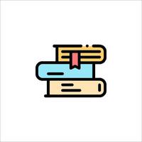 A stack of books icon in a flat style vector
