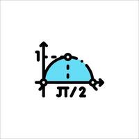 A blue and white icon with a blue and white ball vector
