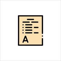 A document icon with a line drawing of a paper vector