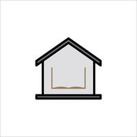A house with a book on the front and a window vector