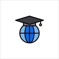 A globe with a graduation cap on it vector