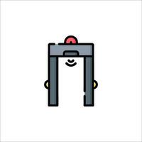 A door with a red button on it vector