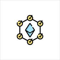 Ethereum logo with a circle around it vector