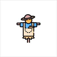 Scarecrow icon with hat and apron vector