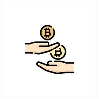 Bitcoin icon, illustration, flat style, isolated on white background vector