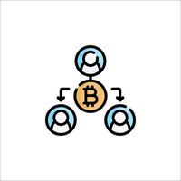 Bitcoin network icon, illustration vector
