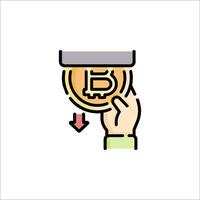 Bitcoin icon, illustration, line style vector