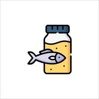 Fish in a jar icon illustration vector