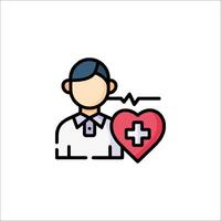 A man with a heart and a stethoscope icon vector