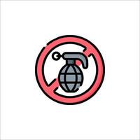 No bomb sign icon vector