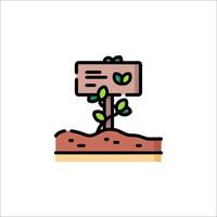 Planting a tree icon illustration vector