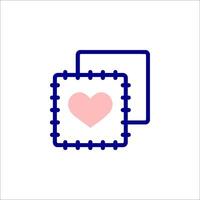 A heart icon with a square frame vector