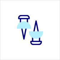A blue and white icon of two cups vector