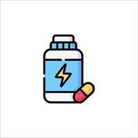 Pill bottle with lightning icon illustration vector
