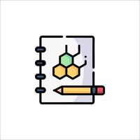 A notebook with a pencil and a hexagon vector