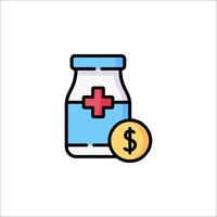 A jar with a dollar coin and a medicine bottle vector