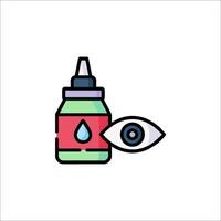 A bottle of ink and an eye icon vector