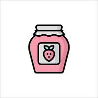 A strawberry jam jar icon on a white background vector