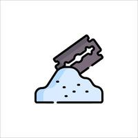 A razor blade is being used to cut a piece of ice vector