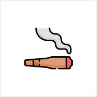 A cigar with smoke coming out of it vector