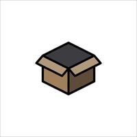 A box with a black top and a white background vector