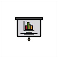 A presentation screen with a bar chart on it vector