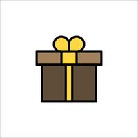 A gift box icon with a bow on top vector