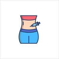 A woman's stomach with a syringe in it vector