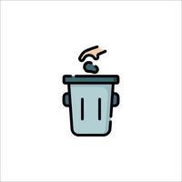 A trash can with a hand reaching in to grab something vector